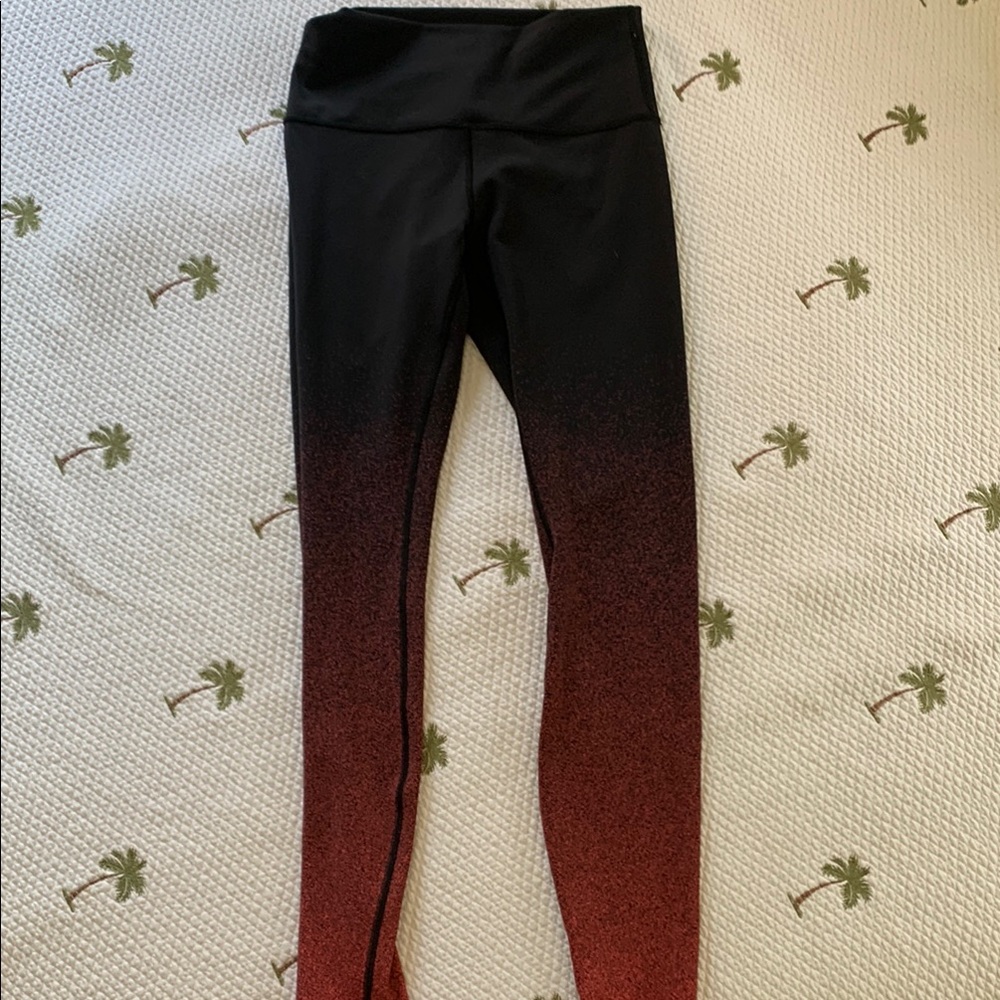Lululemon Black and Red/pink Gradient Leggings